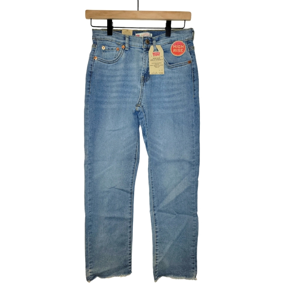 Levi's, NWT, High Rise Ankle Straight Jeans, Frayed at Bottom, Stretch,Girls  16